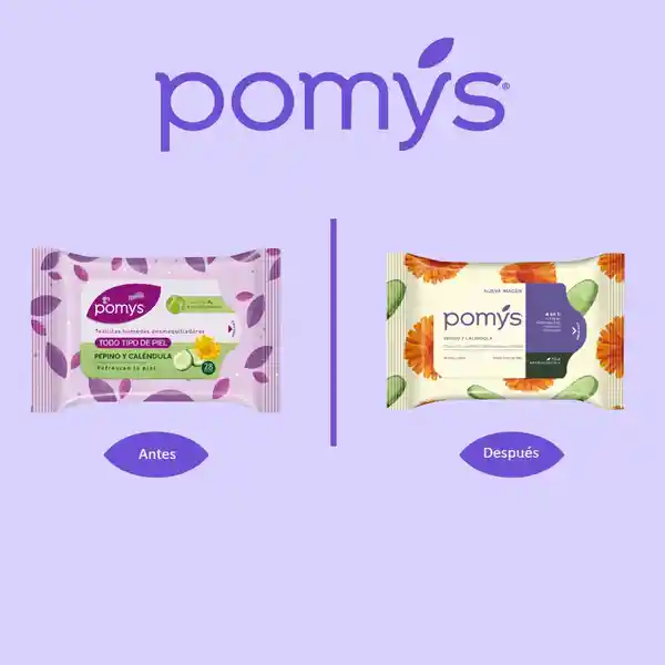 Pomys Toallitas Húmedas Desmaquilladoras Pepino y Caléndula