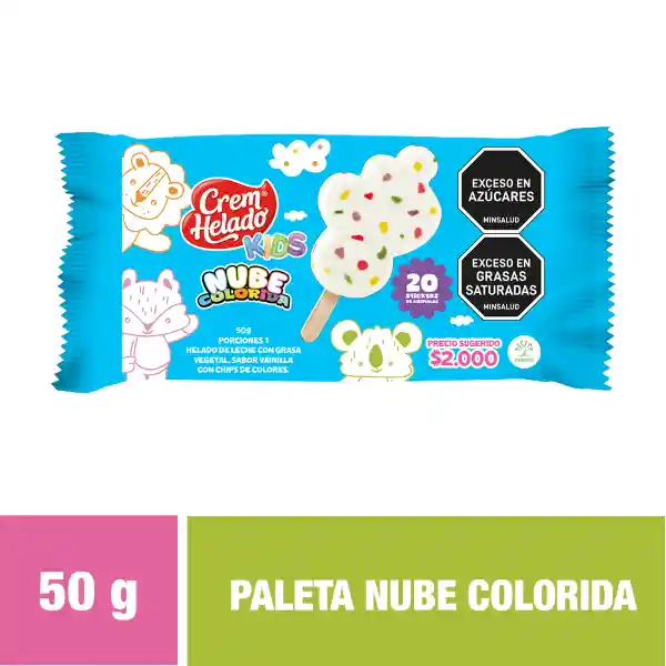 Crem Helado Paleta Nube Colorida 50 g