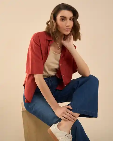 Camisa Rojo Cereza Oscuro Talla XS 612G023 Esprit