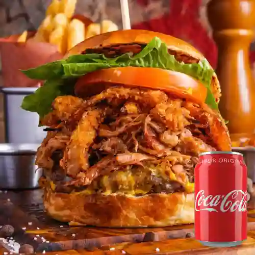 Combo Burger Porkysaurus +Cocacola Orig 330 ml