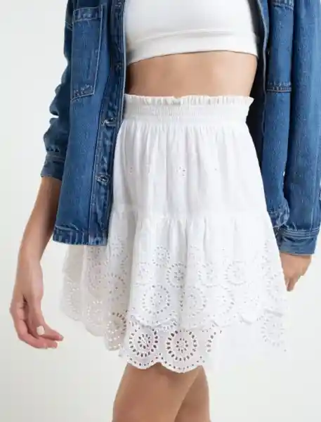  Falda Praga Crudo Puro Claro Mujer Talla S Naf-Naf 