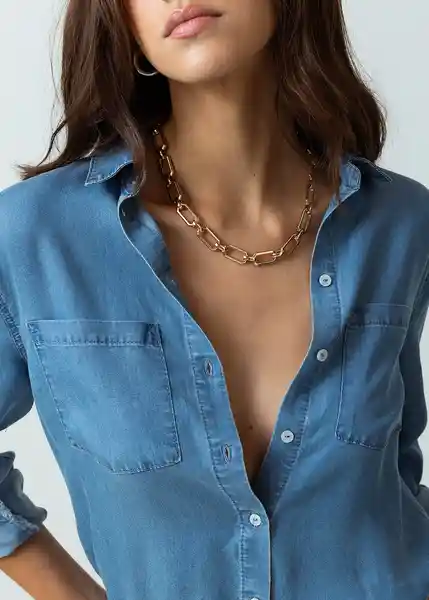 Camisa Aurora Mujer Azul Indigo Talla S Naf Naf
