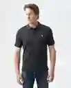 Camiseta Polo Muscle Negro Sombrío Ultraoscuro T XS Chevignon
