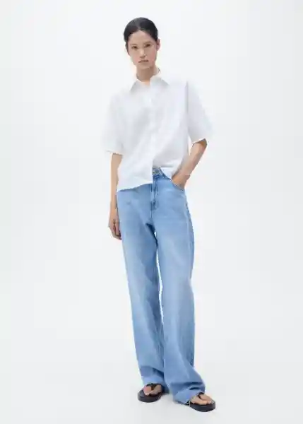 Camisa Pai Off White Talla XS Mujer Mango