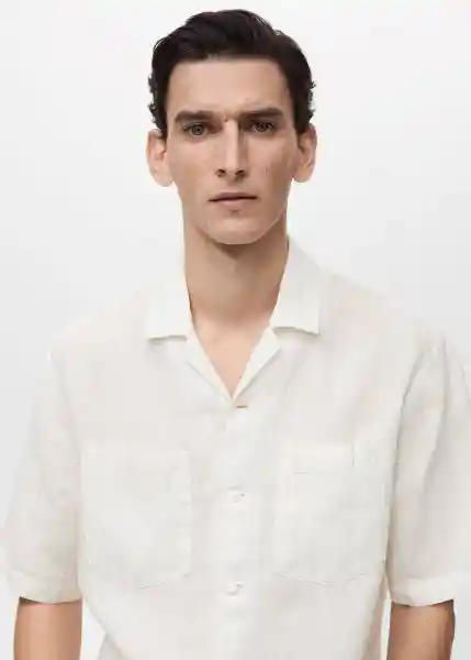 Camisa Safi Blanco Talla L Hombre Mango