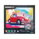 Toy Logic Cuadro de Arte Con Marco Diamantiny Carro Rojo Retro