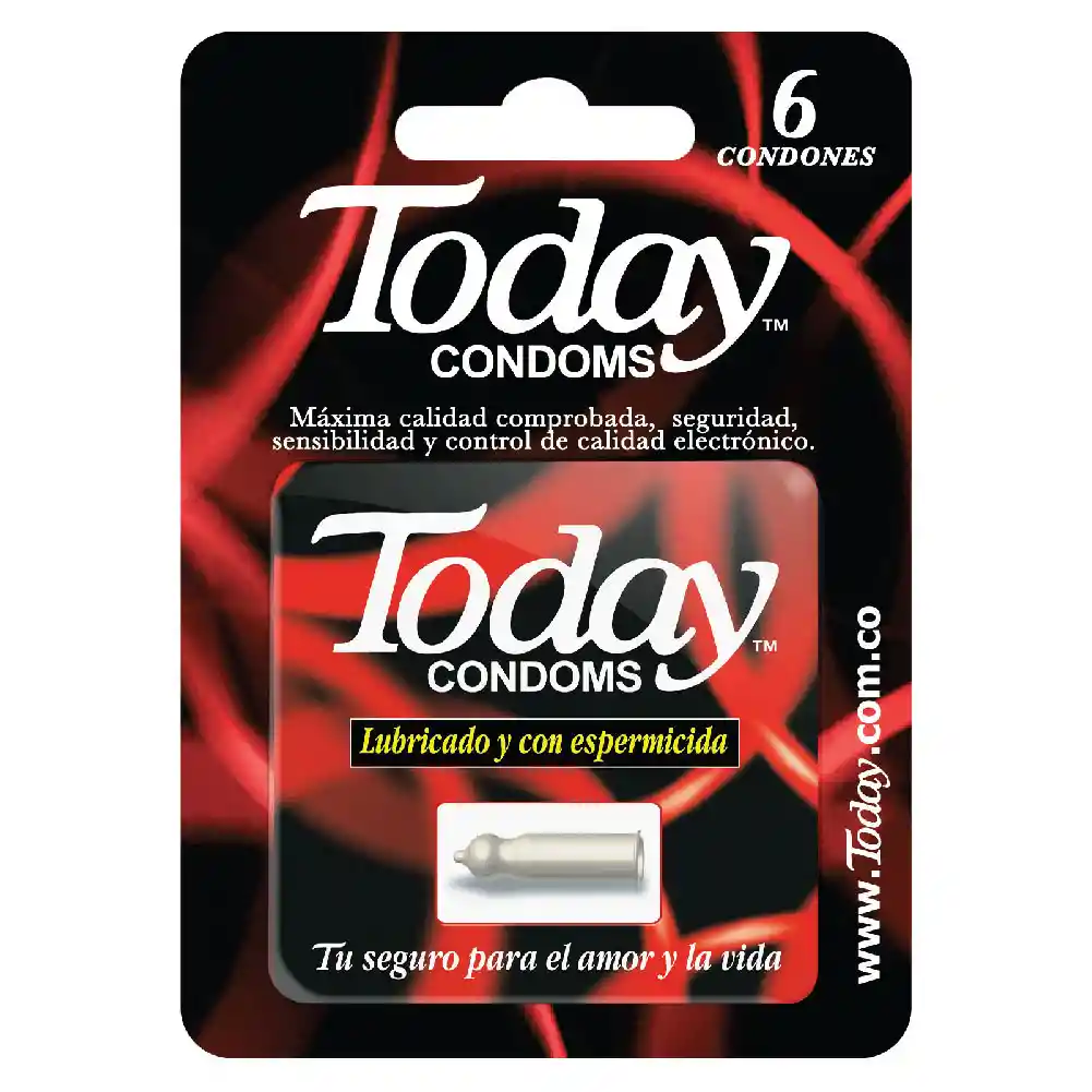 Today Condones Lubricado y con Espermicida 6 UND