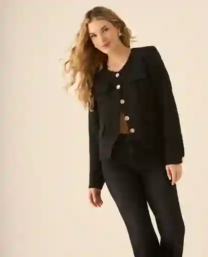 Chaqueta Negro Puro Ultraoscuro Talla XS 422G205 Esprit