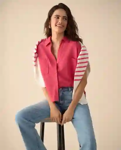 Camisa Rosa Vino Oscuro Talla L 611G039 Esprit