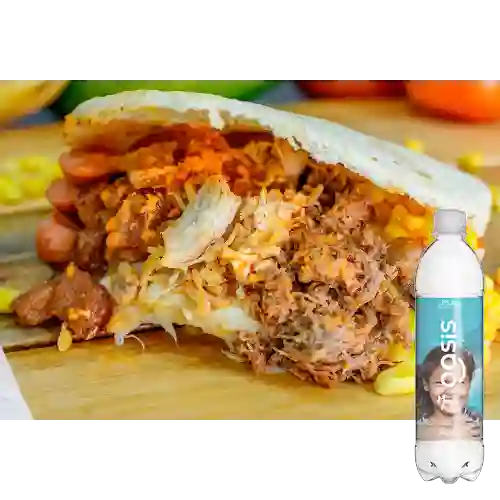 Combo Arepa Super Rellenita + Oasis Sin Gas 500 ml