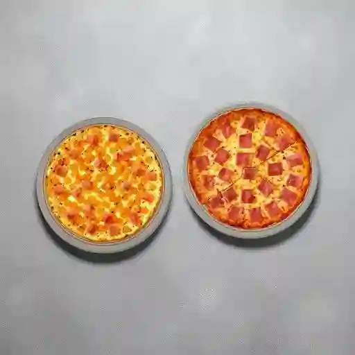 Pizza Jamón + Pizza Hawaiana