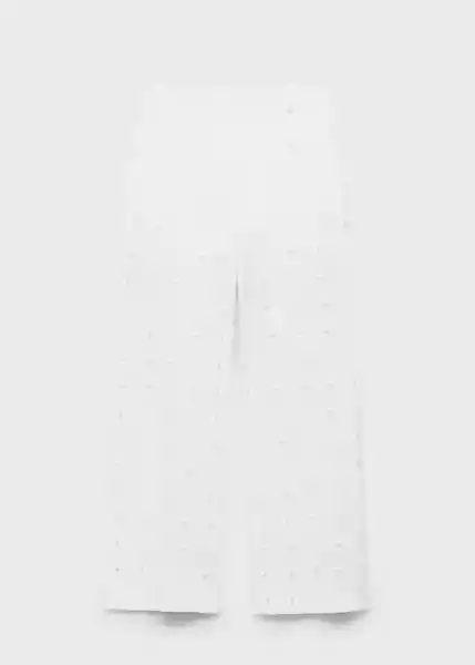 Pantalón Fado Blanco Talla 40 Mujer Mango