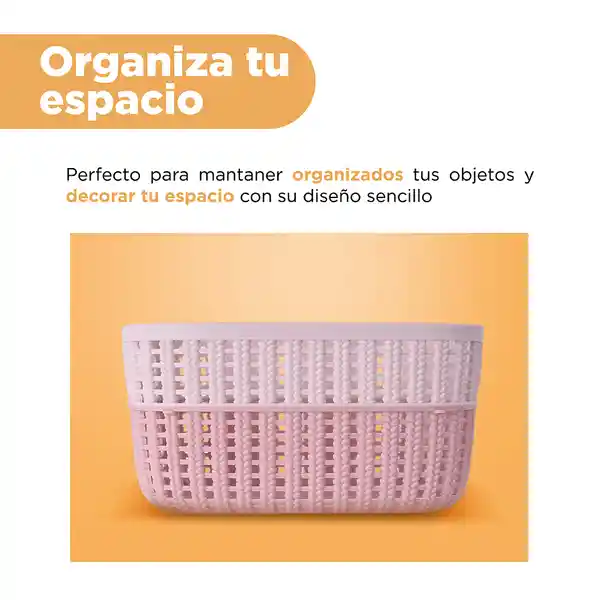 Organizador Plástico de Cesta Rosa Miniso