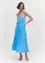 Vestido Fortuny5 Celeste Talla XS Mujer Mango