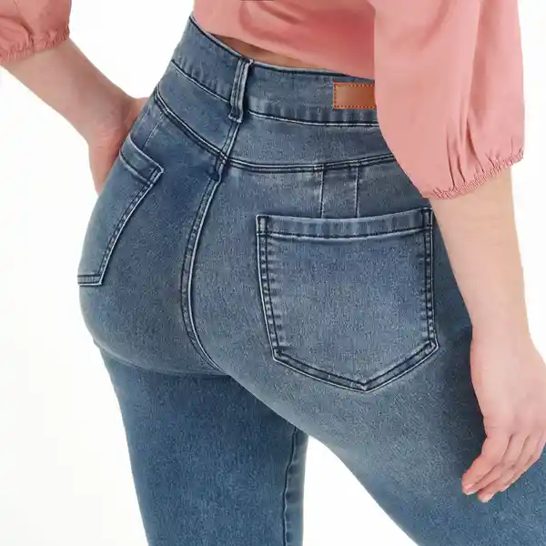 Jean Ilussion Tiro Medio Bota Recta Azul Talla 8 - 630900