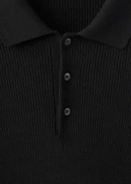 Polo Canetl Negro Talla M Hombre Mango