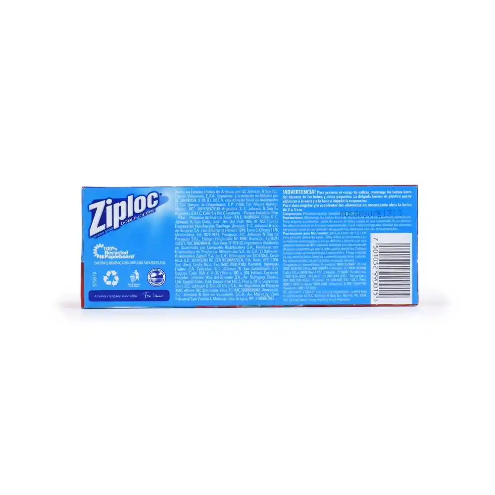 Ziploc Bolsa Reutilizable para Guardar Medianas 25 piezas