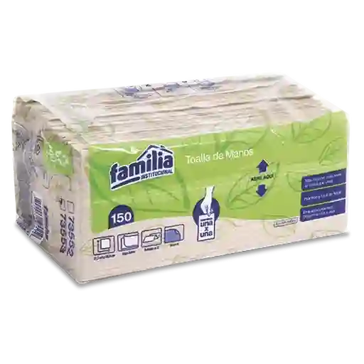 Familia Toalla Mano Institucional Z Natural Doble Hoja