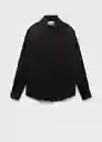 Camisa Emotion Negro Talla XL Hombre Mango
