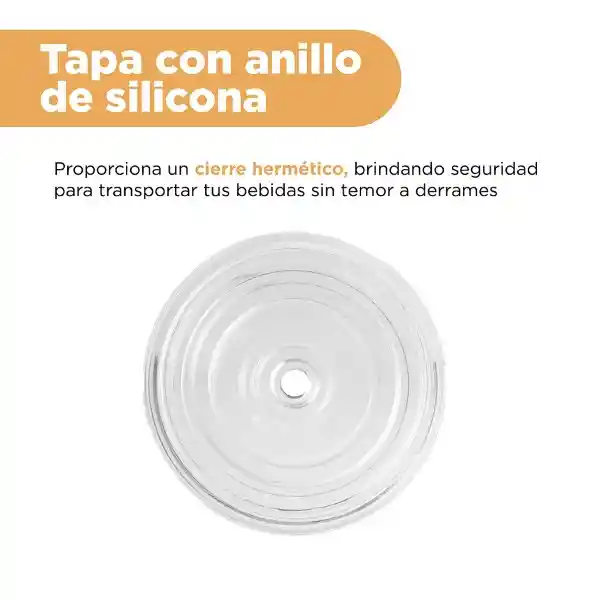 Vaso Plástico de Doble Pared Naranja 730 mL Serie Miniso