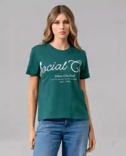 Camiseta Mujer Verde Cicada Ultraoscuro Talla M 38242 Rifle