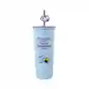 Vaso de Acero Inoxidable Con Pitillo Snoopy Azul 800 mL Miniso