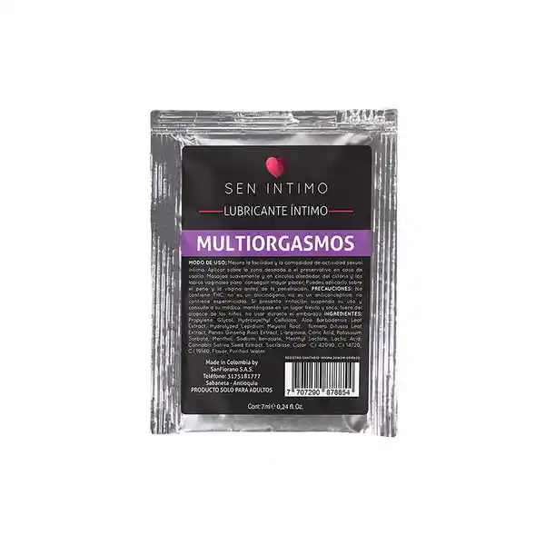 Sen Íntimo Lubricante Íntimo Multiorgasmos Sachet