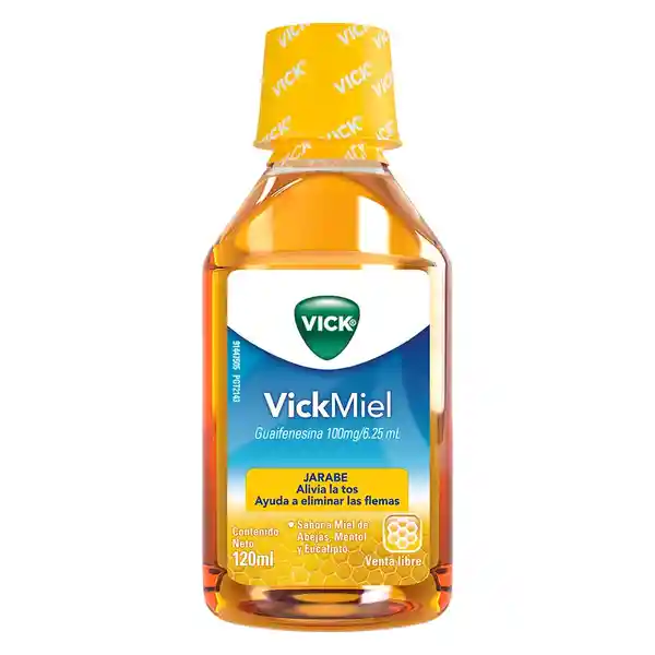 Vick Miel Jarabe Expectorante sabor a miel de abeja mentol y eucalipto 120 ml
