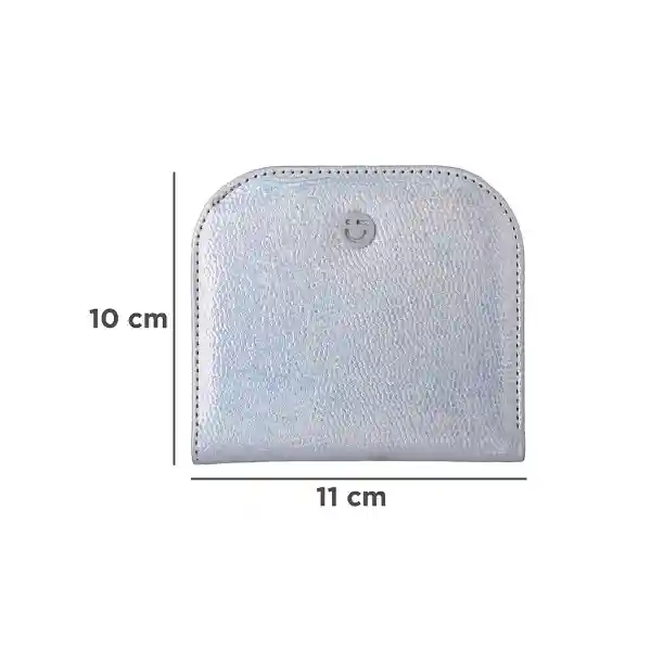 Cartera Corta Con Cierre Para Mujer Plata Serie Miniso