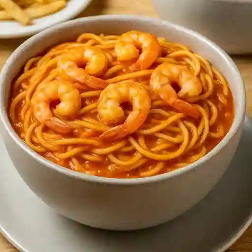 Espagueti con camarones