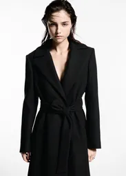 Abrigo Dolce Negro Talla M Mujer Mango