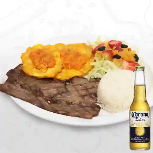 Combo Sobrebarriga a la Plancha + Corona Bot. 355ml