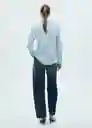 Camisa Samara Celeste Talla S Mujer Mango