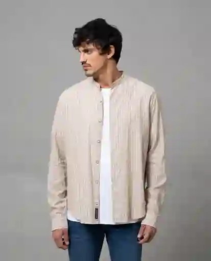 Camisa Hombre Beige Talla L 112G003 Rifle
