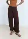 Pantalón Odalisca Chocolate Talla 38 Mujer Mango