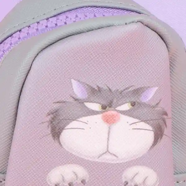 Monedero Disney Cat Colección Lucifer Mochila Gris Miniso