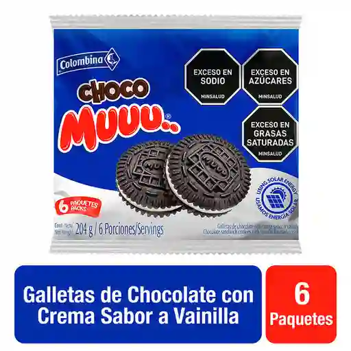 Choco Muuu Galleta de Chocolate Con Crema Sabor a Vainilla