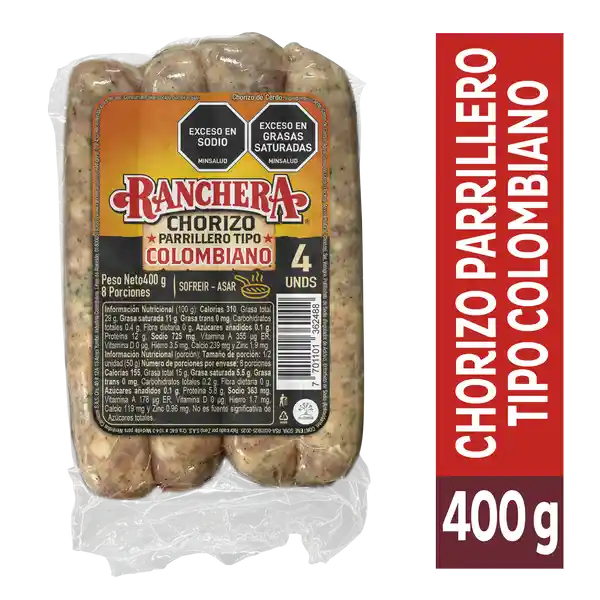 Ranchera Chorizo Colombiano 400 g