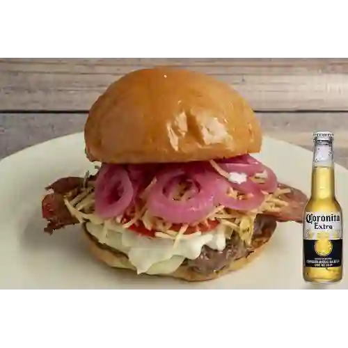 Combo Hamburguesa Artesanal + Coronita Bot. 210ml
