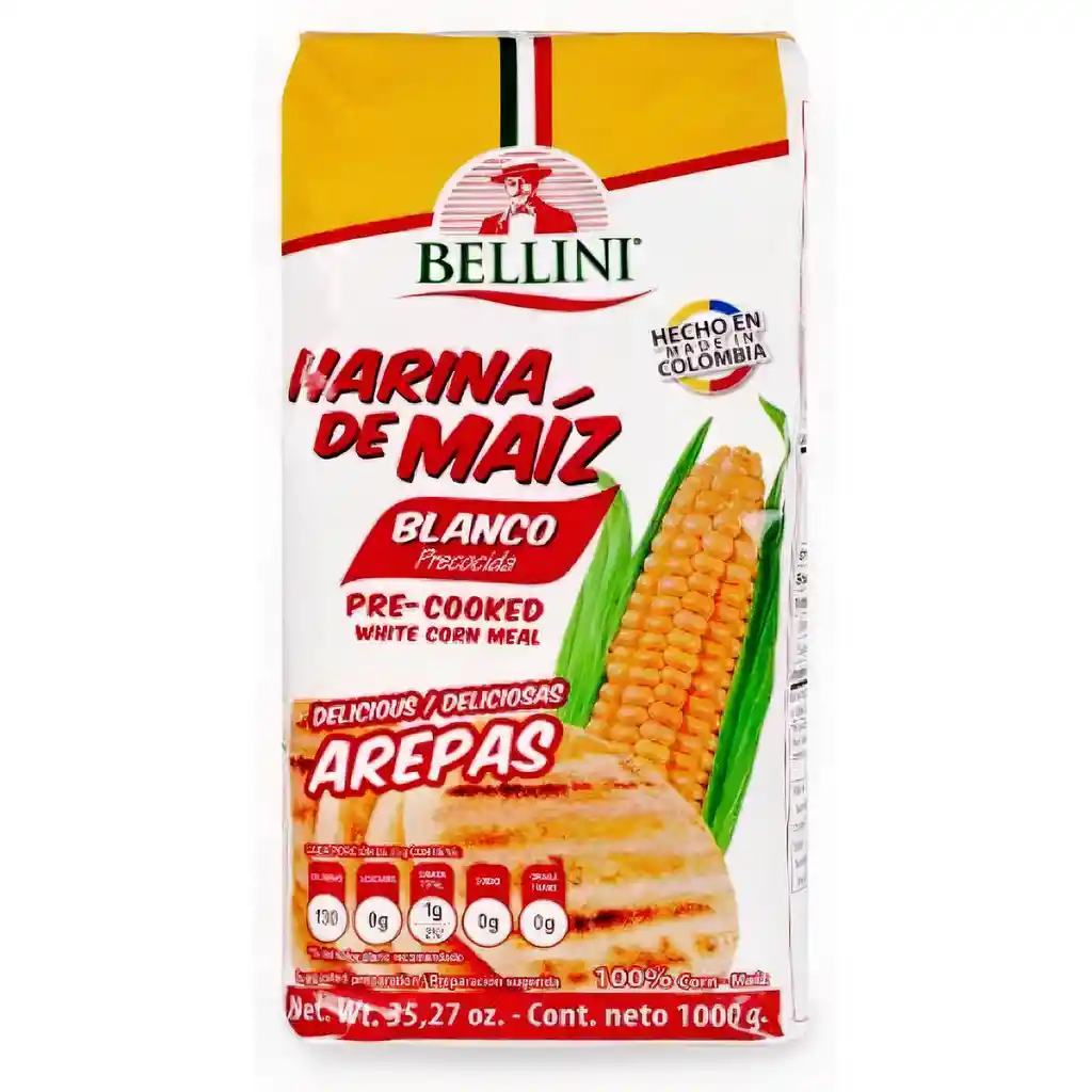 Bellini Harina de Maíz Blanca 