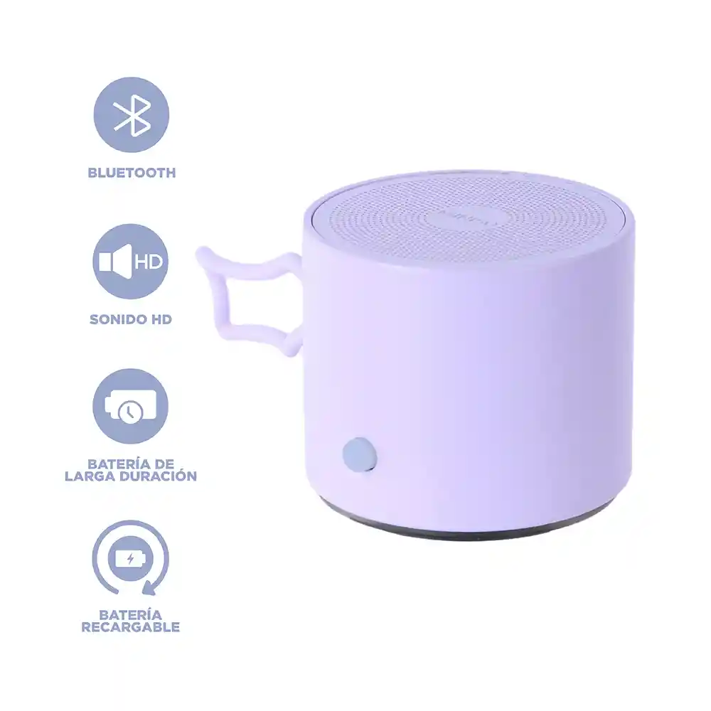 Bocina Inalámbrico Portátil Metal Morado Serie Mod A127 Miniso
