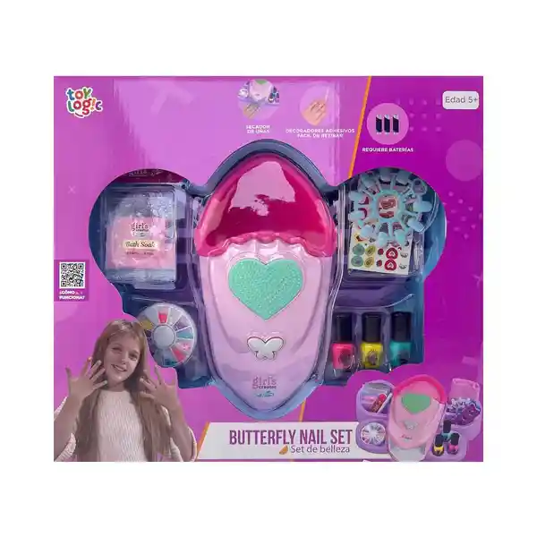 Toy Logic Juego Spa Para Manicure Accesorios Estilo Mariposa