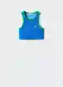 Top Ginko Azul Talla L Mujer Mango