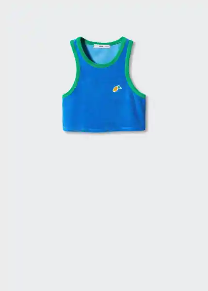 Top Ginko Azul Talla L Mujer Mango