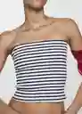 Top Bandi Navy Talla M Mujer Mango