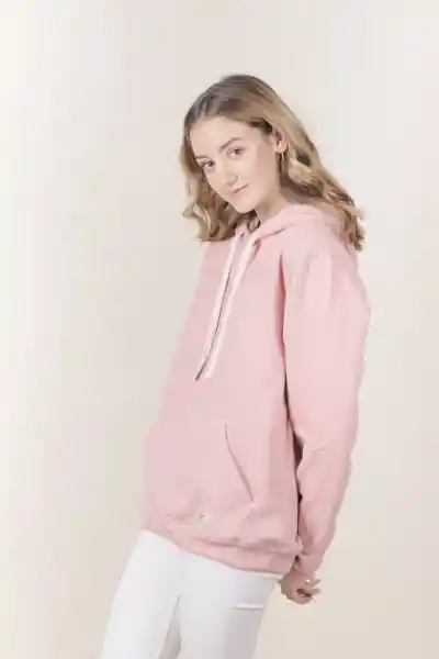 Domenica Hoodie Basic Unisex Rosado Talla S