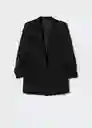 Blazer Americana Eleonor Negro Talla 28 Mujer Mango