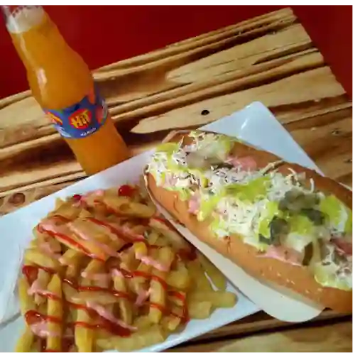Perro + Gaseosa + Porcion de Papas