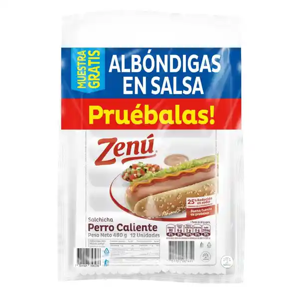 Zenú Salchicha Perro Caliente + Albóndigas