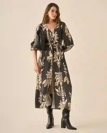 Vestido Negro Jaguar Ultraoscuro Talla S 693G010 Esprit